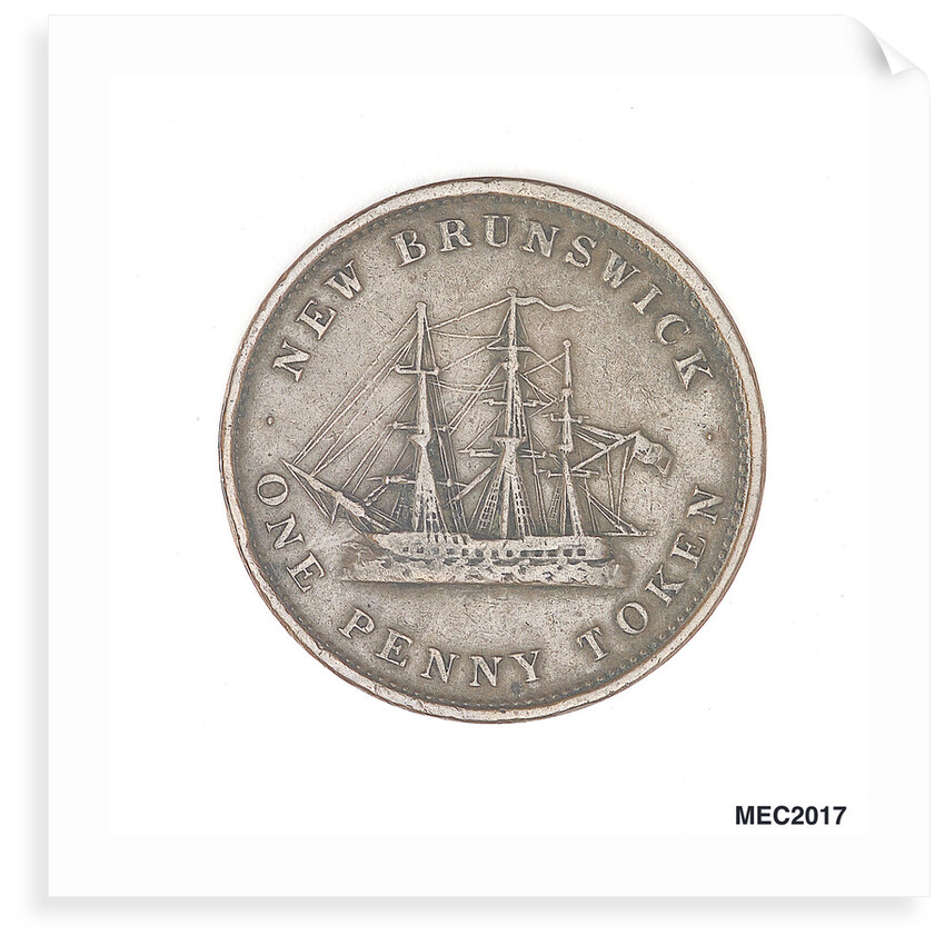 New Brunswick penny token by W. Wyon
