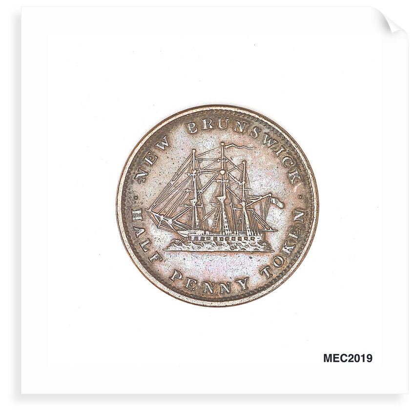 New Brunswick halfpenny token by W. Wyon
