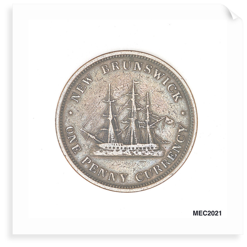 New Brunswick penny token by W. Wyon