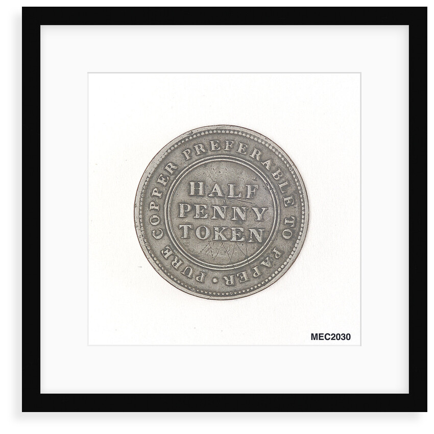 Halfpenny token by T. Halliday