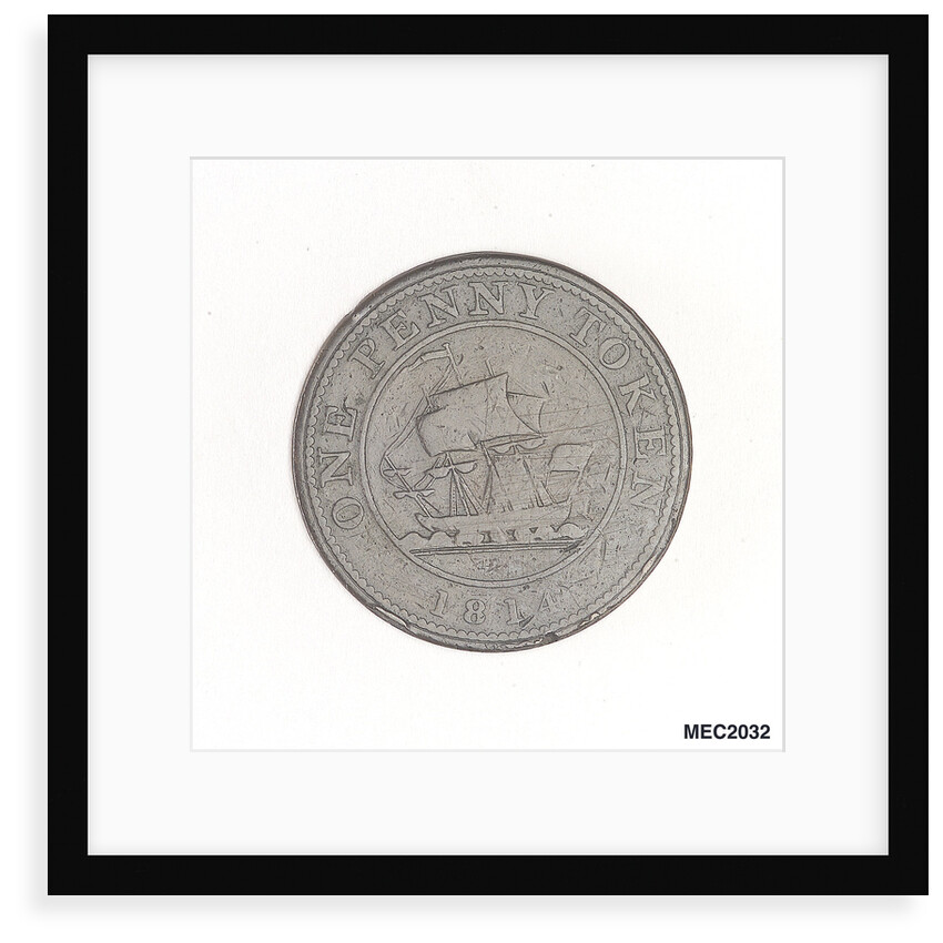 Penny token by T. Halliday