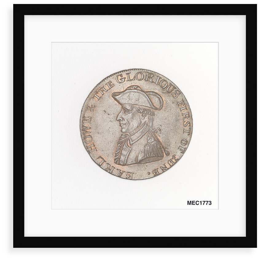Token commemorating Admiral of the Fleet Richard Howe (1726-1799) and the Glorious First of June, 1794 by T. Wyon