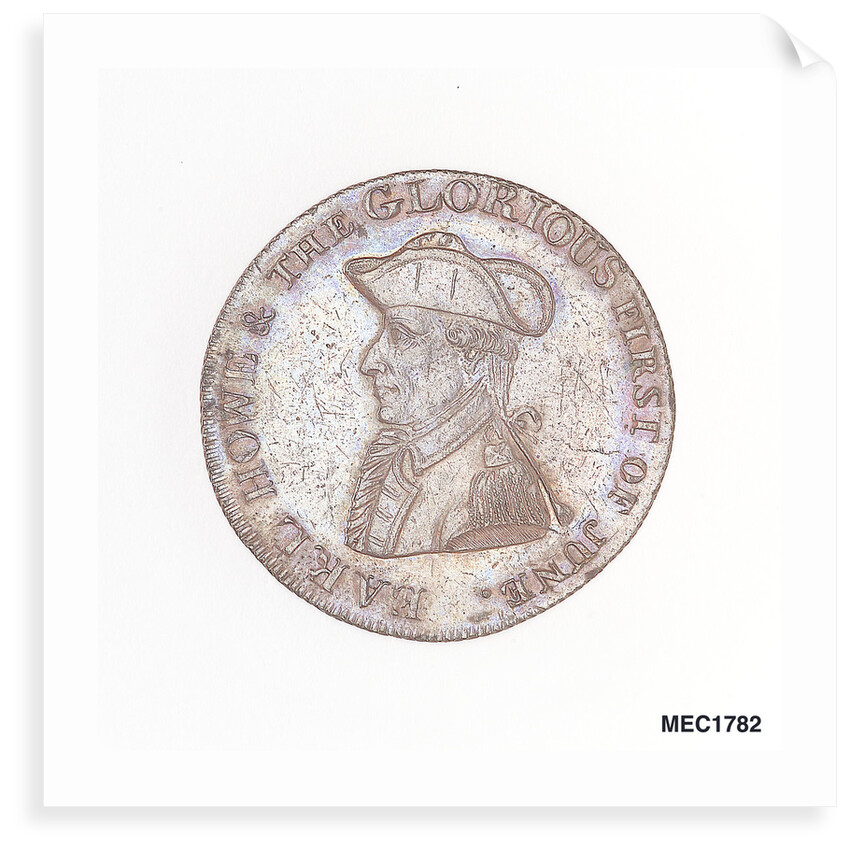Token commemorating Admiral of the Fleet Richard Howe (1726-1799) and the Glorious First of June, 1794 by T. Wyon