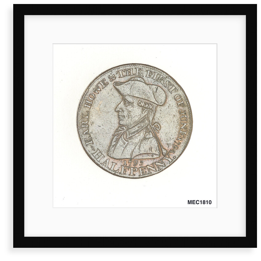 Halfpenny token commemorating Admiral of the Fleet Richard Howe (1726-1799) and the Glorious First of June, 1794 by unknown