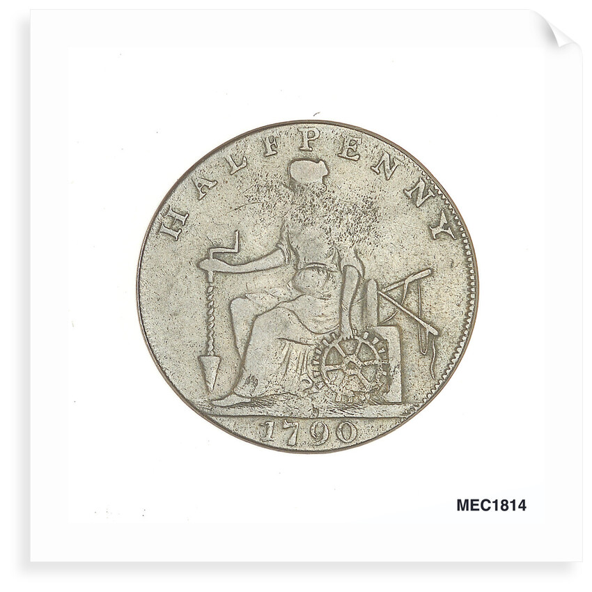 Halfpenny token commemorating Admiral of the Fleet Richard Howe (1726-1799) and the Glorious First of June, 1794 by T. Wyon