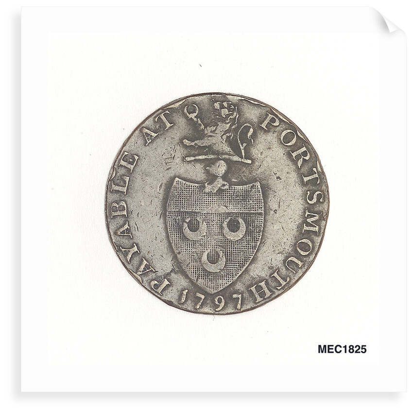 Portsmouth promissory halfpenny token by Wyon
