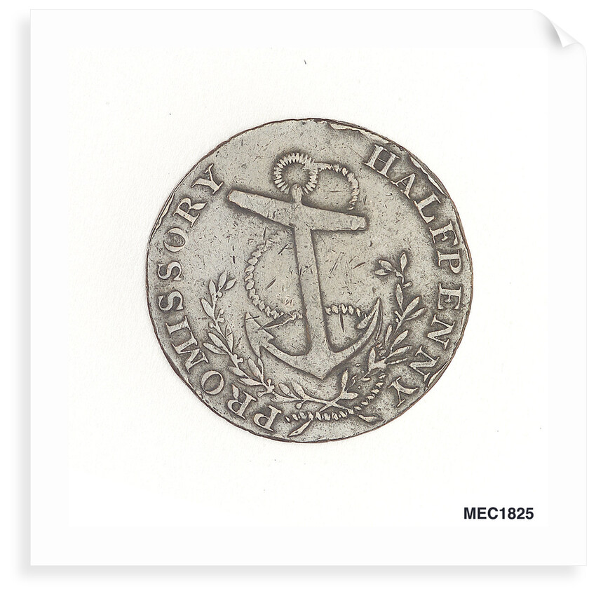 Portsmouth promissory halfpenny token by Wyon