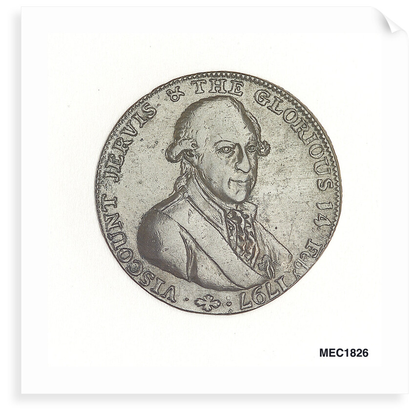 Portsmouth halfpenny token commemorating John Jervis, Earl St Vincent (1735-1823) and the battle of Cape St Vincent, 1797 by J. Pitt