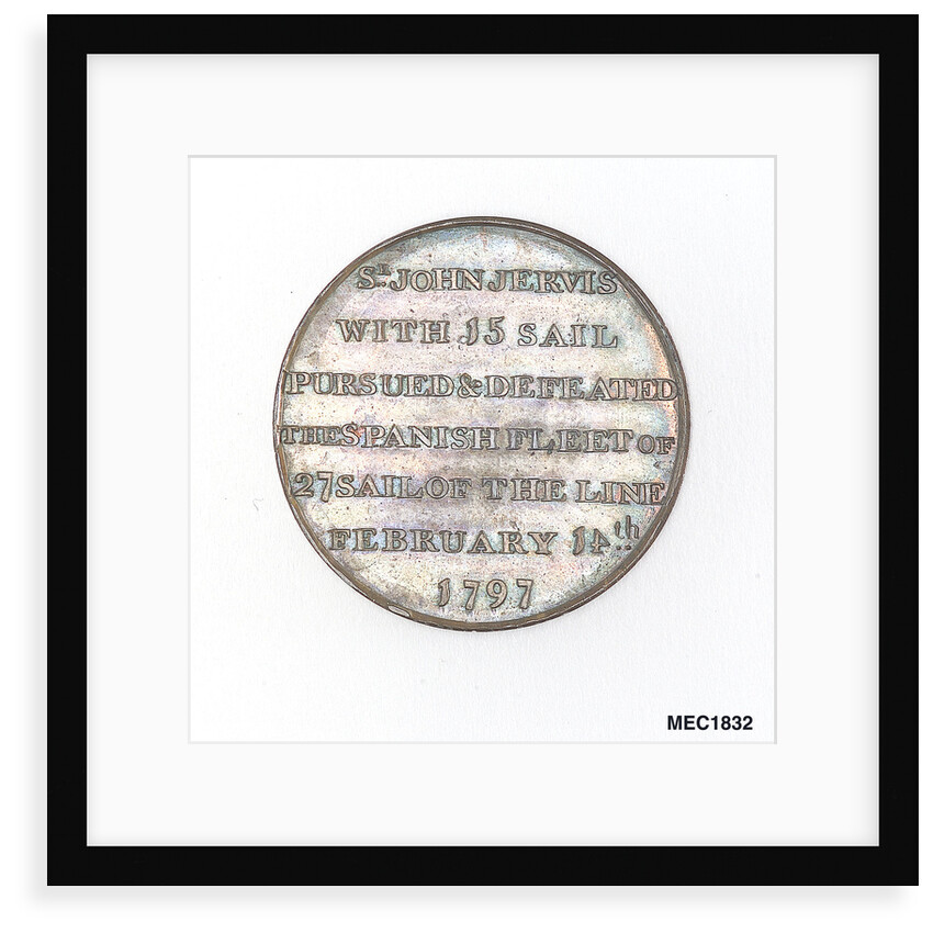 Portsmouth halfpenny token commemorating John Jervis, Earl St Vincent (1735-1823) and the battle of Cape St Vincent, 1797 by T. Wyon