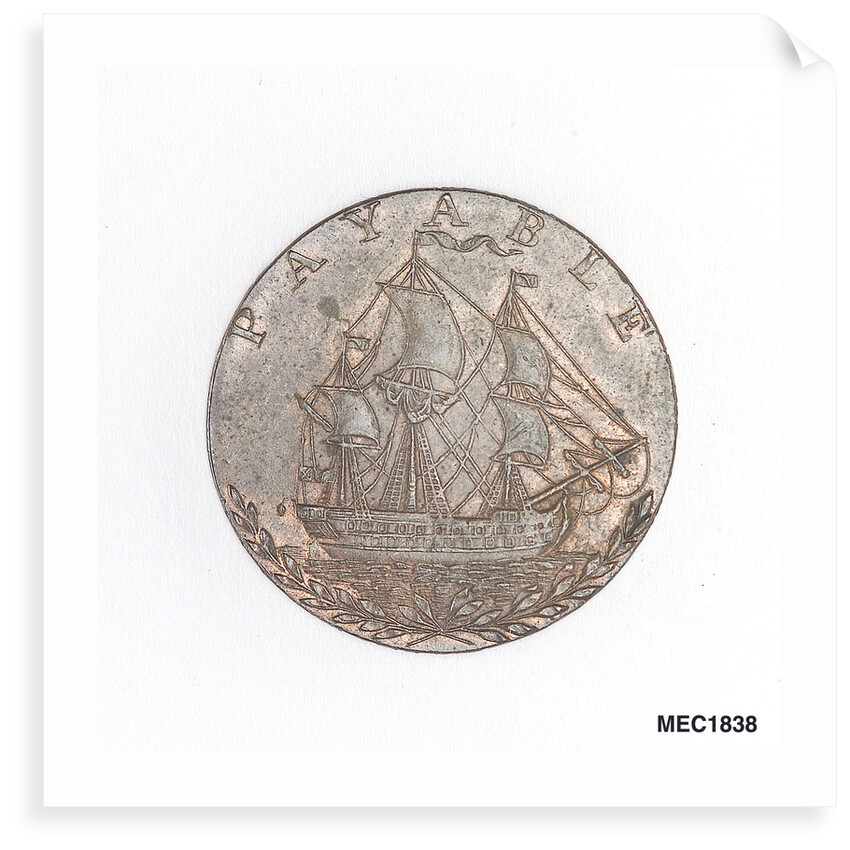 Portsea halfpenny token by T. Wyon
