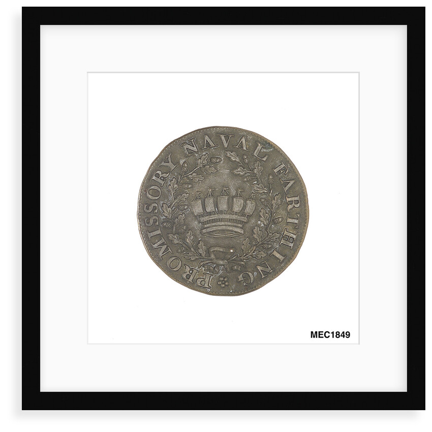 Promissory naval farthing token commemorating Admiral Alexander Hood, 1st Viscount Bridport (1727-1814) by T. Wyon