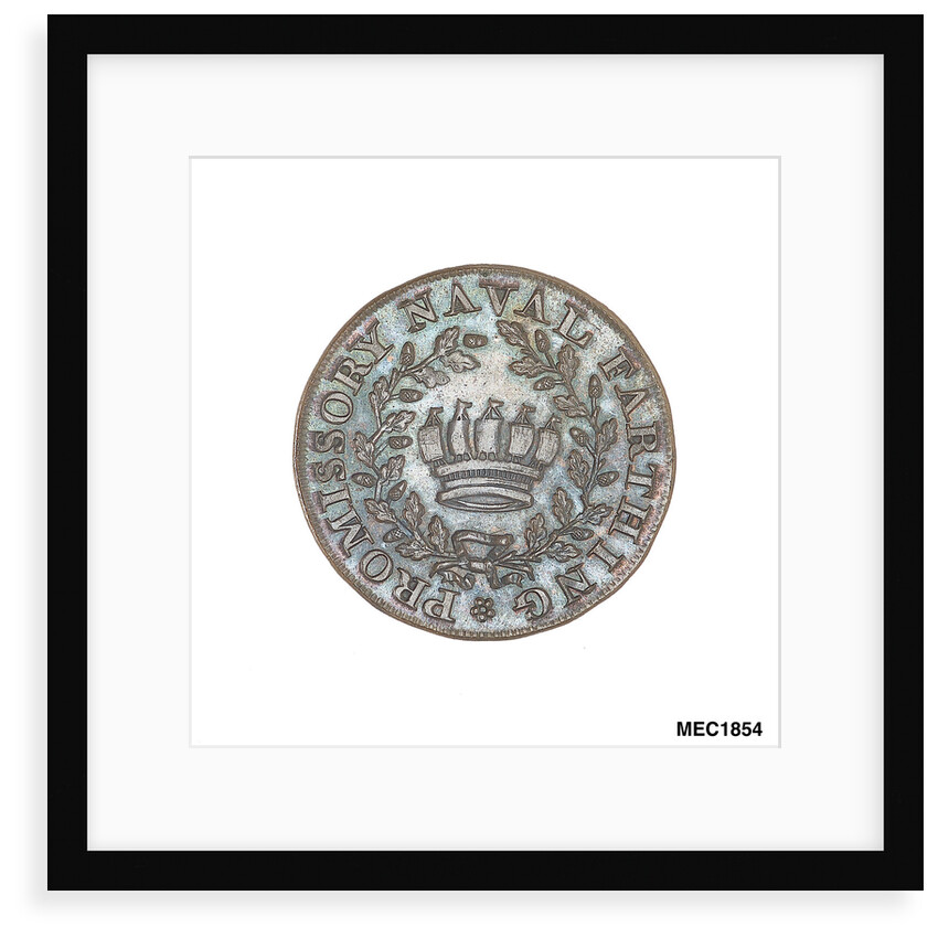 Promissory naval farthing commemorating Admiral Alexander Hood, 1st Viscount Bridport (1727-1814) by T. Wyon