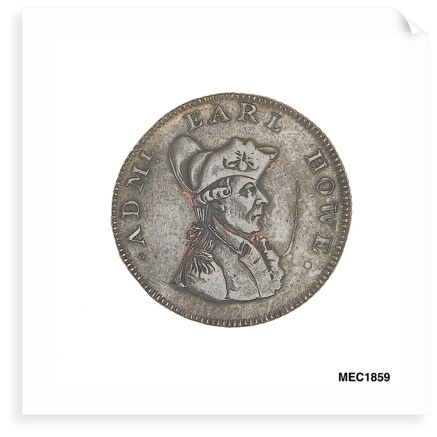 Farthing token commemorating Admiral of the Fleet Richard Howe (1726-1799) and the Glorious First of June, 1794 by T. Wyon