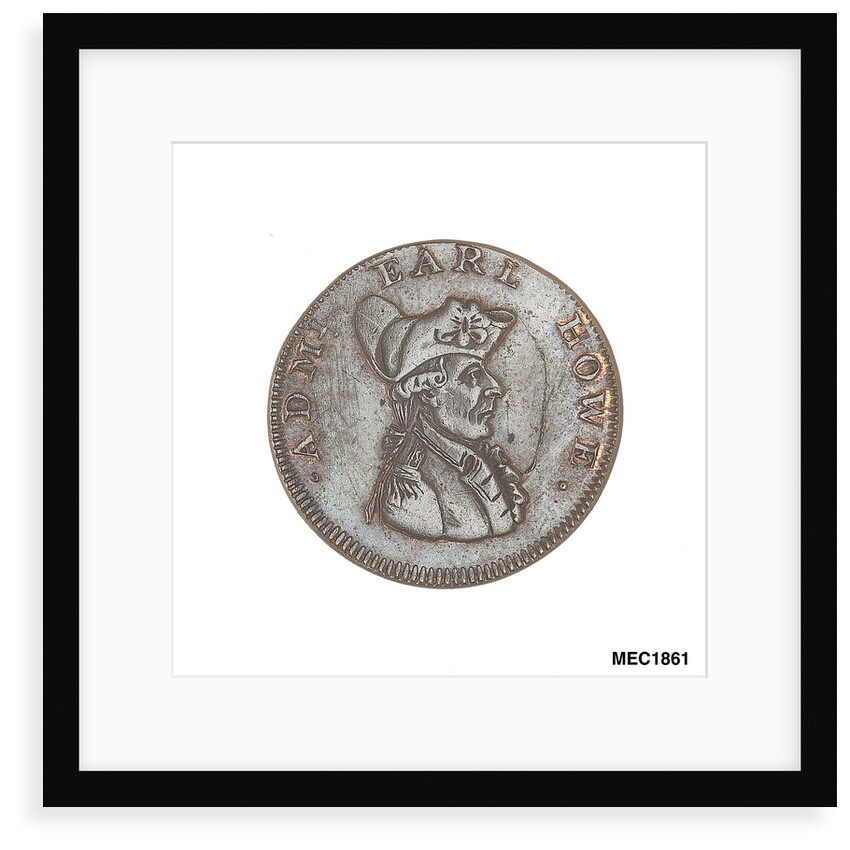 Farthing token commemorating Admiral of the Fleet Richard Howe (1726-1799) and the Glorious First of June, 1794 by T. Wyon