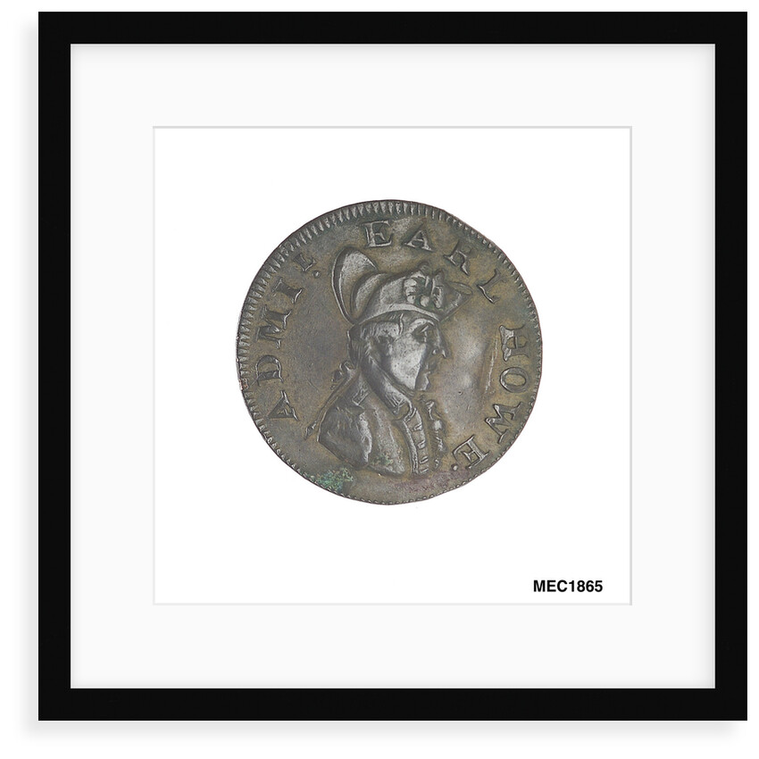 Promissory naval farthing token commemorating Admiral of the Fleet Richard Howe (1726-1799) by T. Wyon