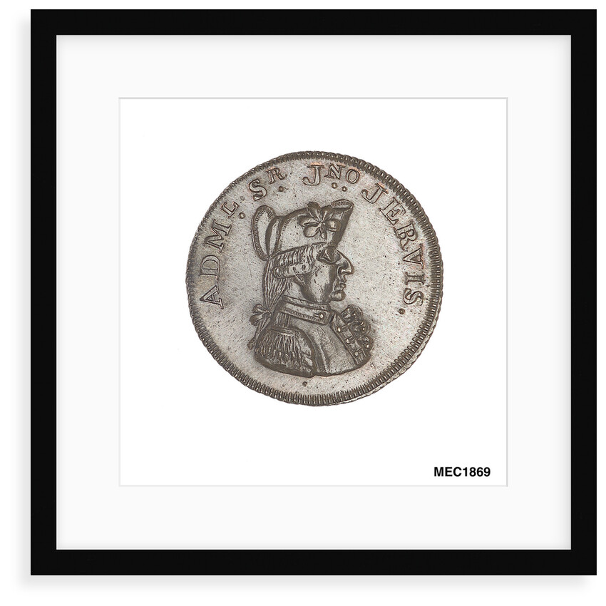 Promissory naval farthing token commemorating John Jervis, Earl St Vincent (1735-1823) by T. Wyon
