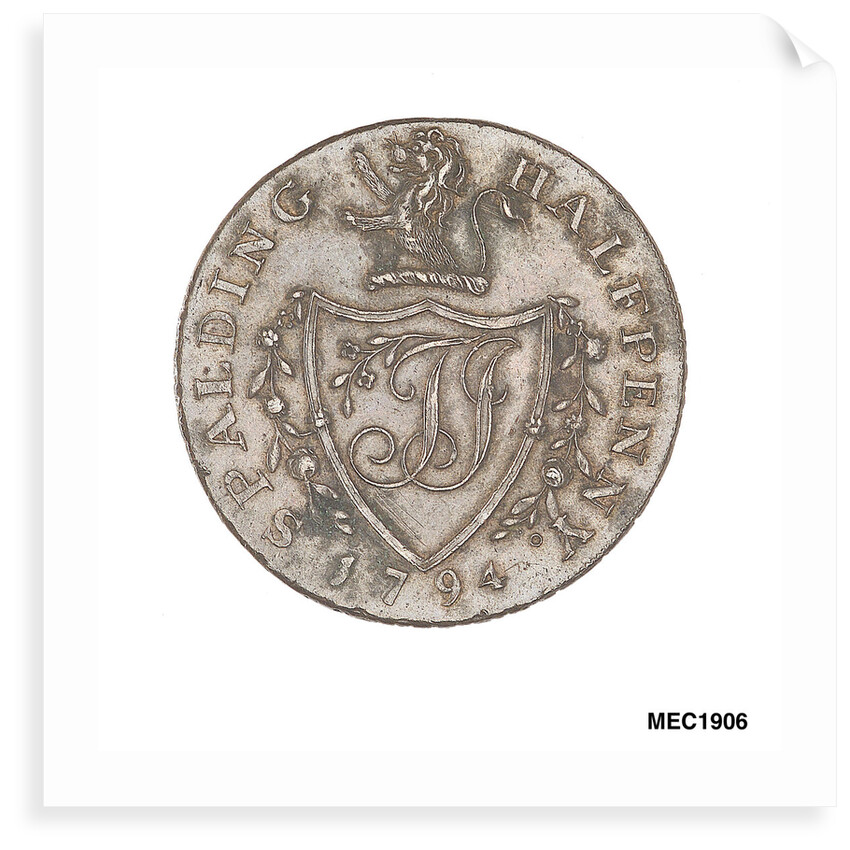 Spalding halfpenny token by T. Wyon