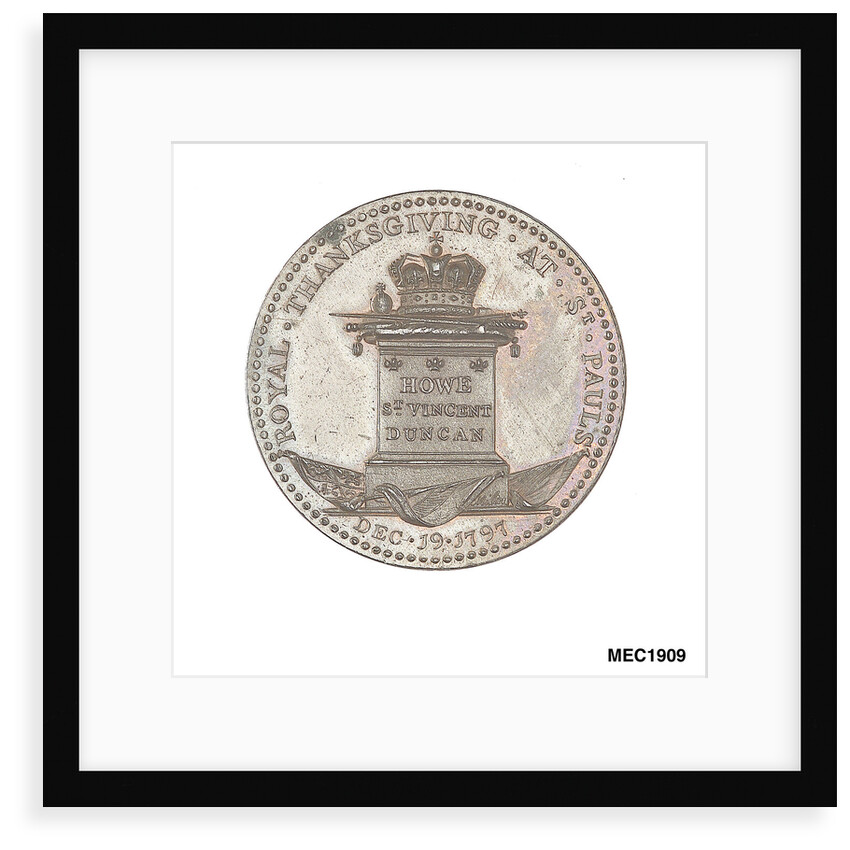 Penny token commemorating naval victories and the Royal Thanksgiving at St Pauls, 1797 by J. Milton