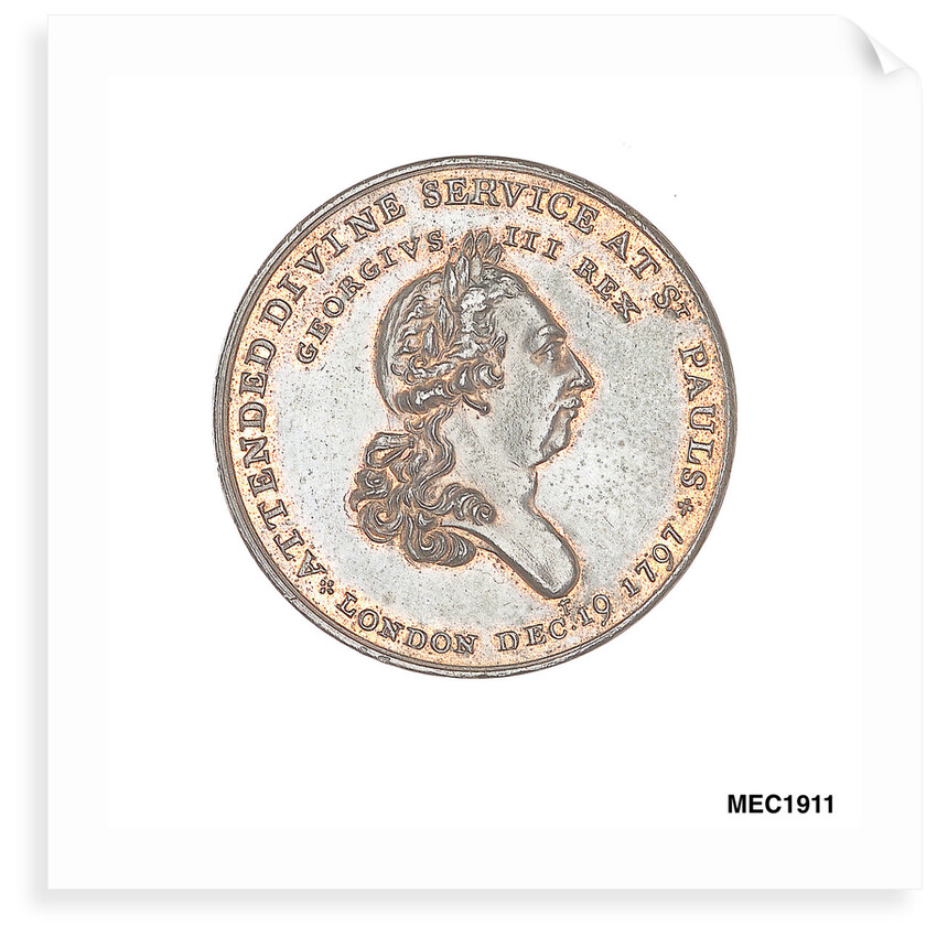 Penny token commemorating naval victories and the Royal Thanksgiving at St Pauls, 1797 by unknown