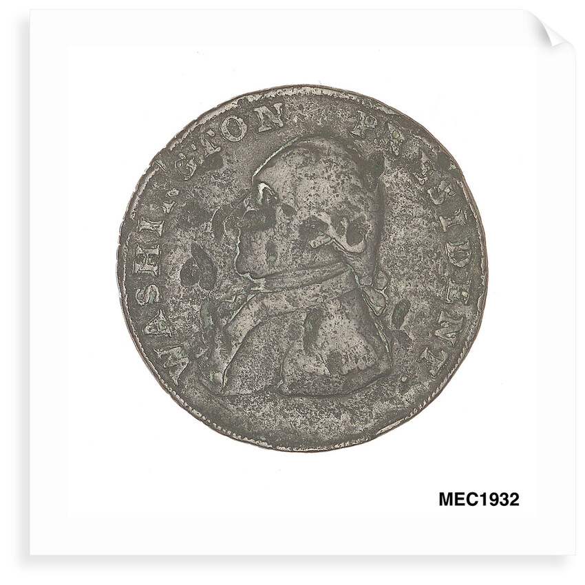 Halfpenny token commemorating President George Washington (1732-1799) by unknown