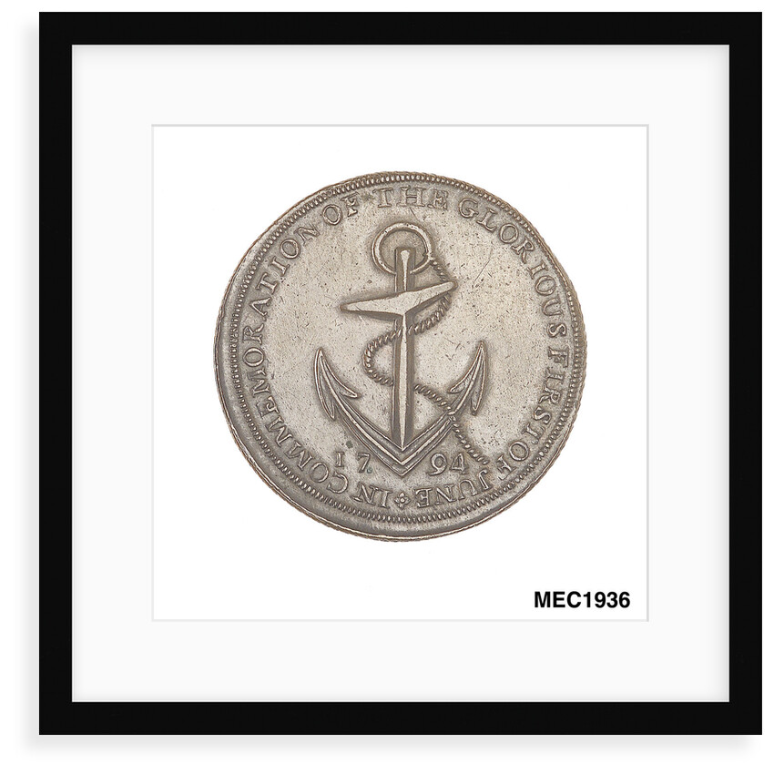 Newcastle halfpenny token commemorating the Battle of the Glorious First of June, 1794 by C. James