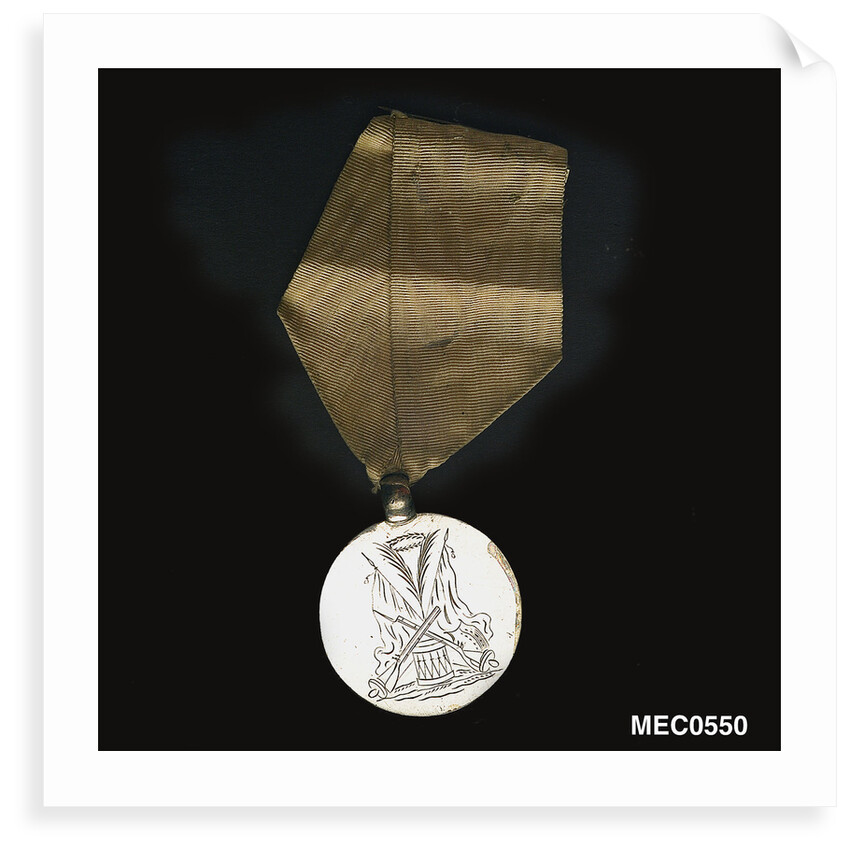 Prize medal awarded for drill by unknown