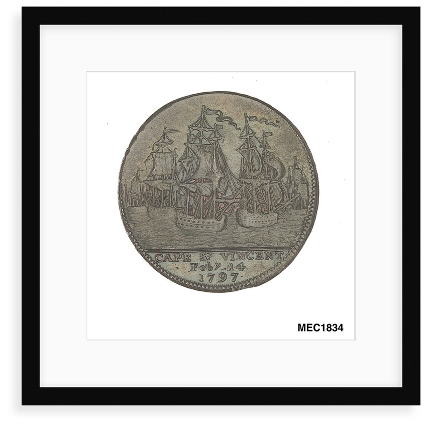 Portsmouth halfpenny token commemorating John Jervis, Earl St Vincent (1735-1823) and the battle of Cape St Vincent, 1797 by unknown