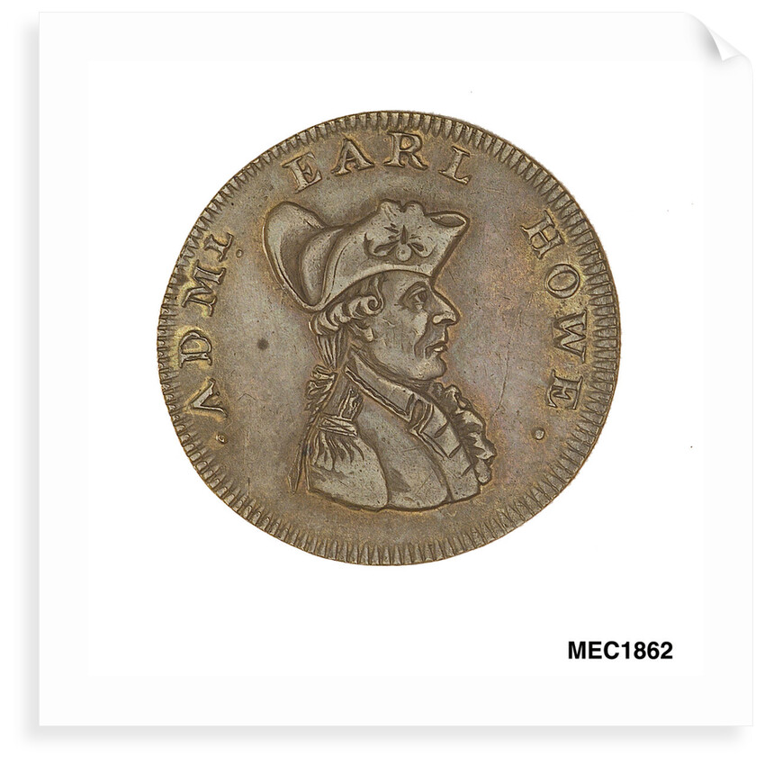 Farthing token commemorating Admiral of the Fleet Richard Howe (1726-1799) and the Glorious First of June, 1794 by T. Wyon