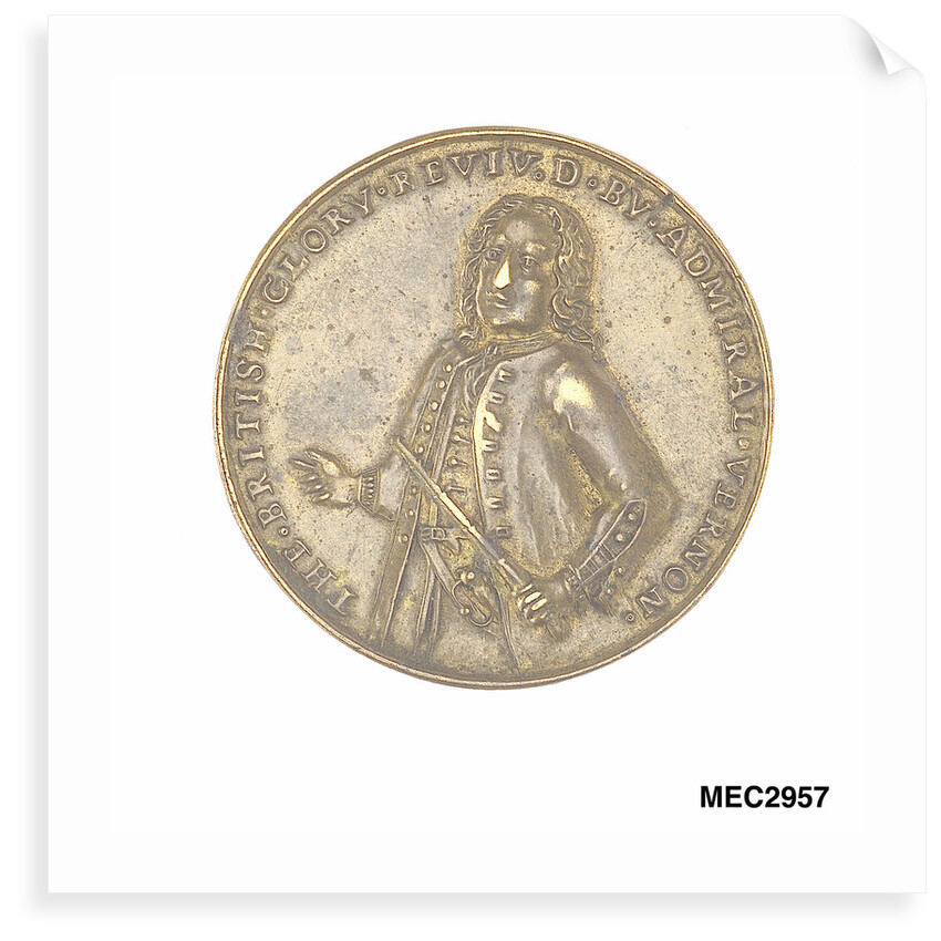 Medal commemorating depicting Admiral Vernon and the capture of Porto Bello, 1739 by unknown