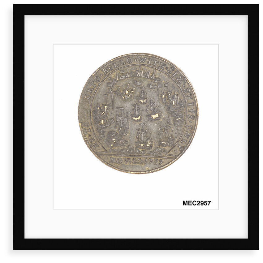 Medal commemorating depicting Admiral Vernon and the capture of Porto Bello, 1739 by unknown