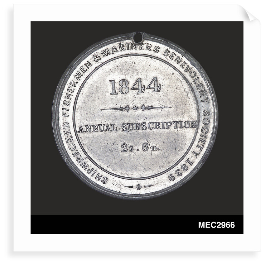 Membership token of The Shipwrecked Fishermen and Mariners Royal Benevolent Society by J. Davis