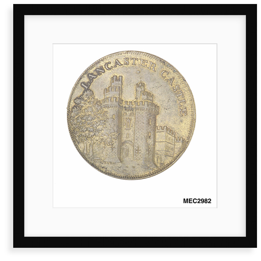 Commemorative medal depicting Lancaster castle and bridge by unknown