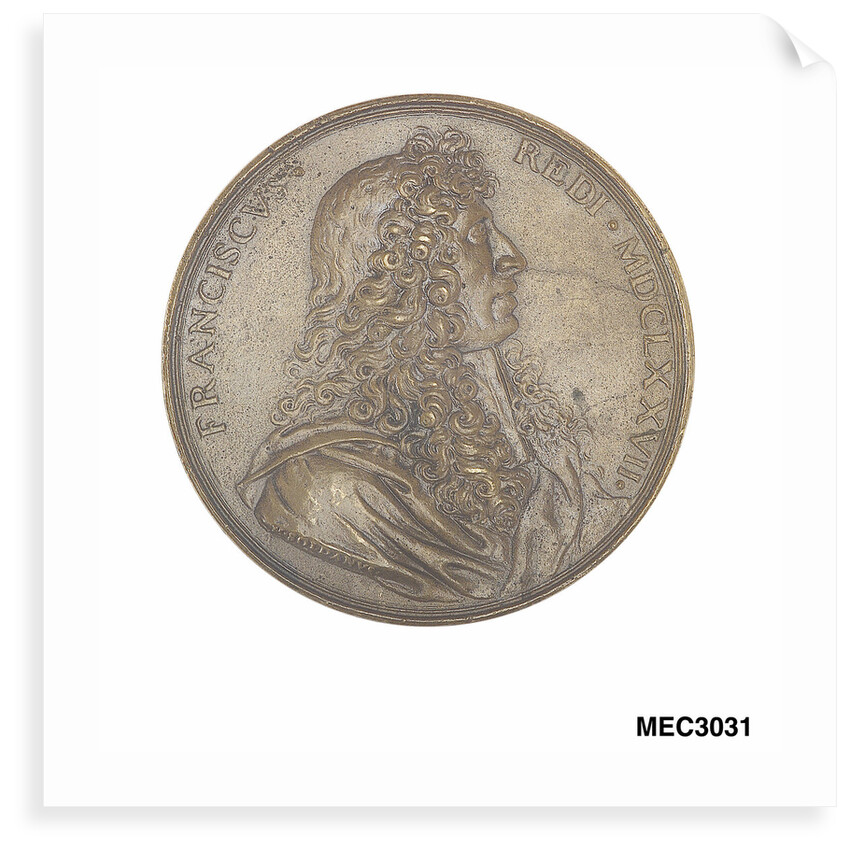 Commemorative medal depicting Francesco Redi (1626-97) by M. Soldanus