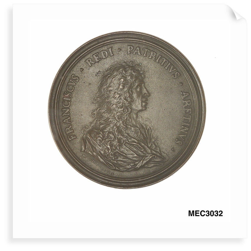 Commemorative medal depicting Francesco Redi (1626-97) by Massimiliano Soldani-Benzi