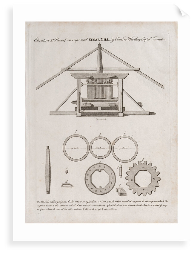 Elevation and Plan of an Improved Sugar Mill' by Edward Wollery