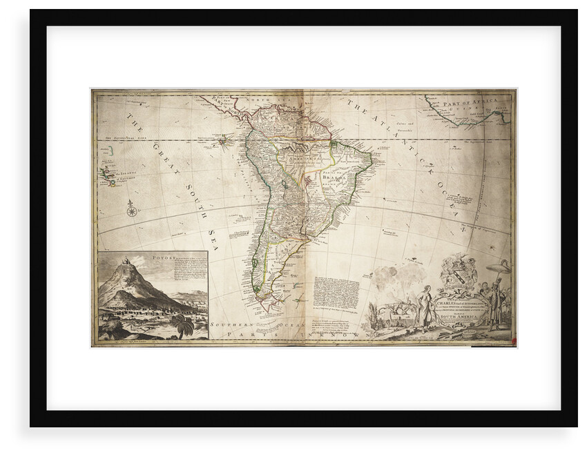 Map of South America by Herman Moll