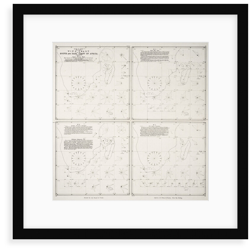 Wind chart of the south and east coast of Africa by Board of Trade
