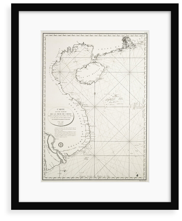 Carte d'une partie de la Mer de Chine dressee au Depot des Cartes et Plans de la Marine, sur les observations du Vice-Amiral Rosili, et publiee par ordre du Ministre. l'an 1798. by Depot Generale de la Marine
