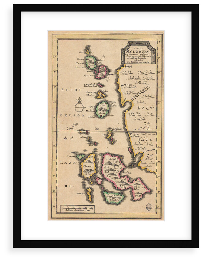 Map of the Molucca Islands (modern Indonesia) by Pierre van der Aa