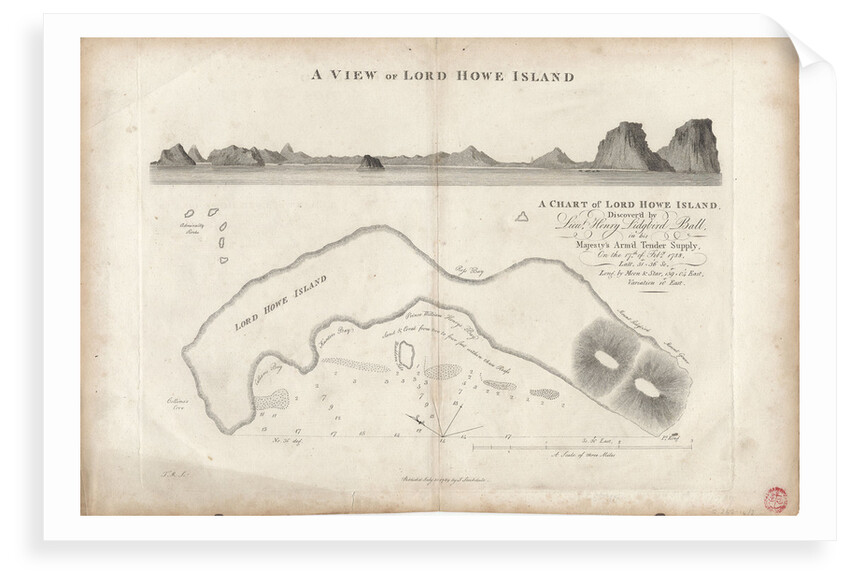 A chart of Lord Howe Island, 1788 by J. Stockdale