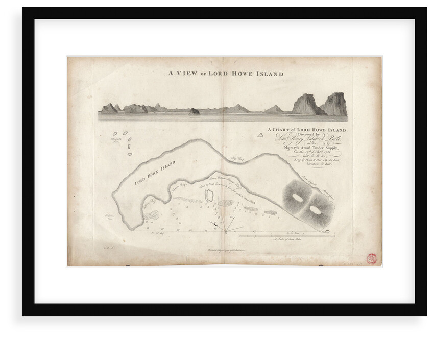 A chart of Lord Howe Island, 1788 by J. Stockdale