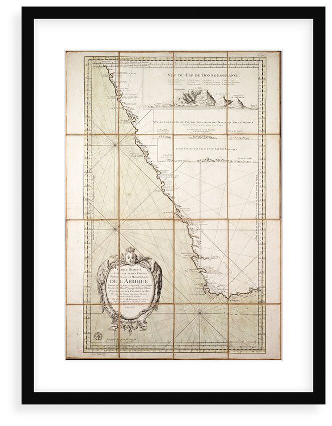 Map of the southwest of Africa, 18th century by Departement de la Marine