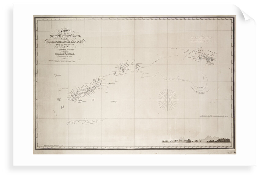 Chart of South Shetland including Coronation Island, from the exploration of the sloop Dove in the years 1821 and 1822 by George Powell Commander of the same by George Powell