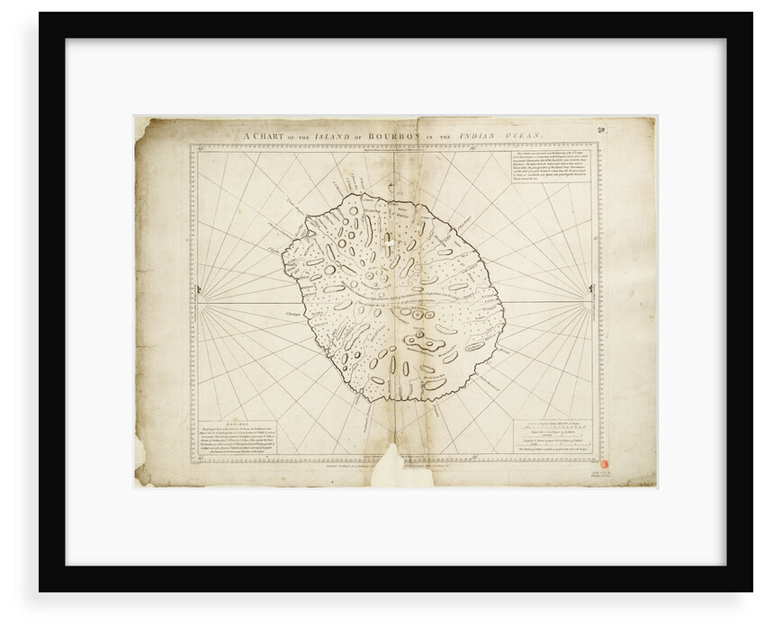 A chart of the Island of Bourbon in the Indian Ocean by William Gilbert