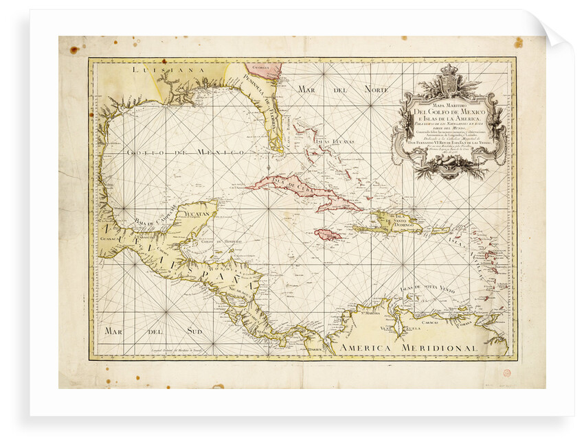 Gulf of Mexico chart by de la Cruz by Thomas Lopez