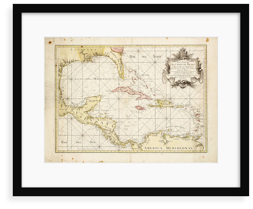 Gulf of Mexico chart by de la Cruz by Thomas Lopez