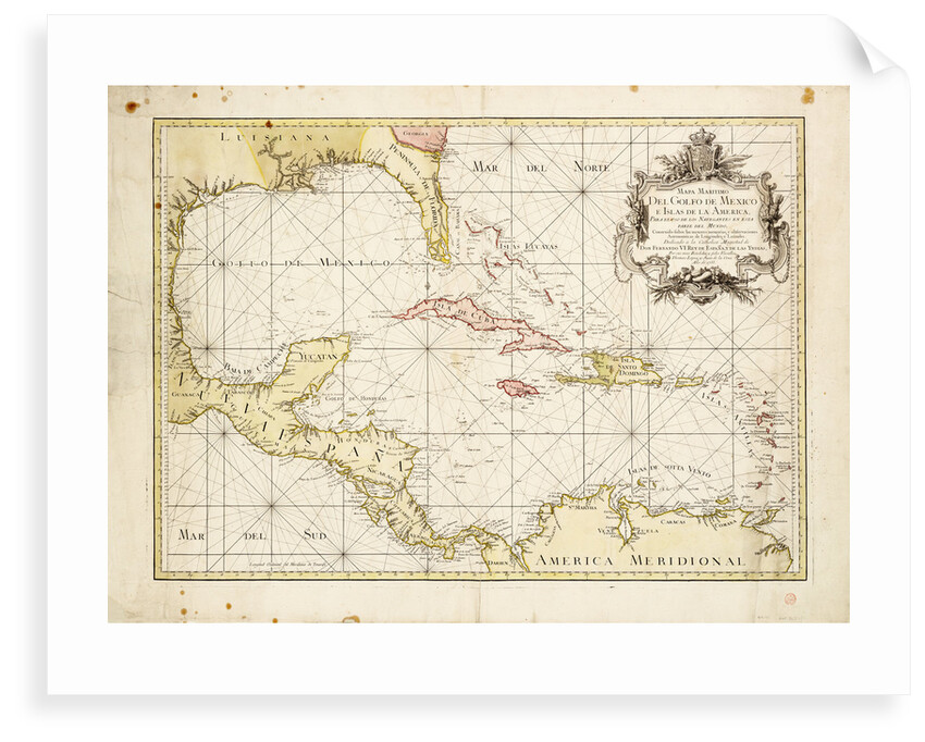 Gulf of Mexico chart by de la Cruz by Thomas Lopez