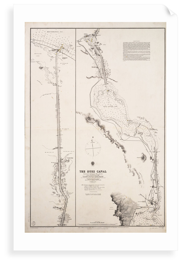 Chart of the Suez Canal, 1870-1871 by Hydrographic Office