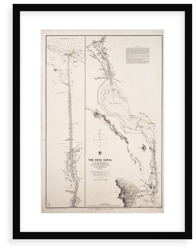 Chart of the Suez Canal, 1870-1871 by Hydrographic Office