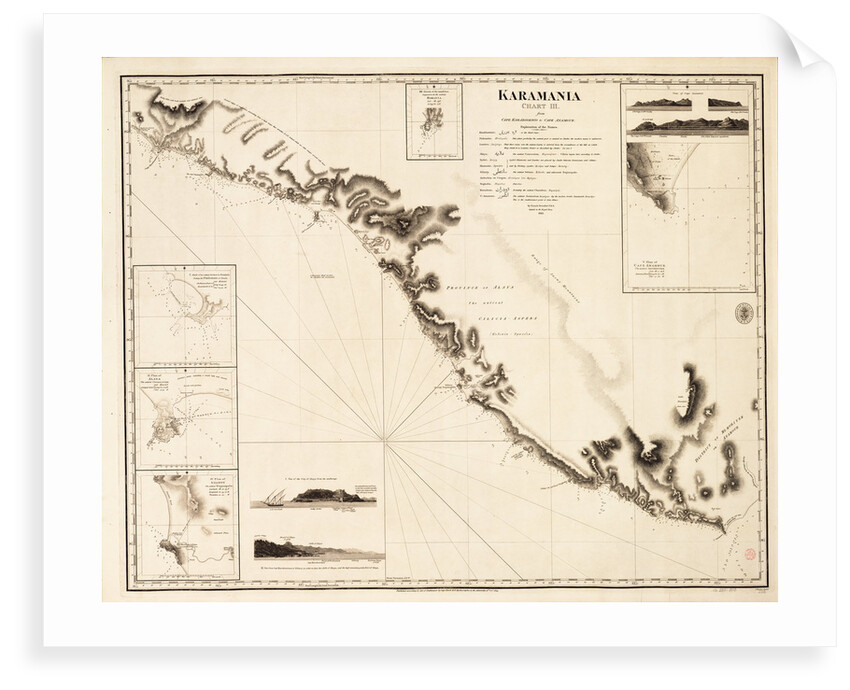 Karamania Chart III from Cape Karaboornoo to Cape Anamour by Francis Beaufort